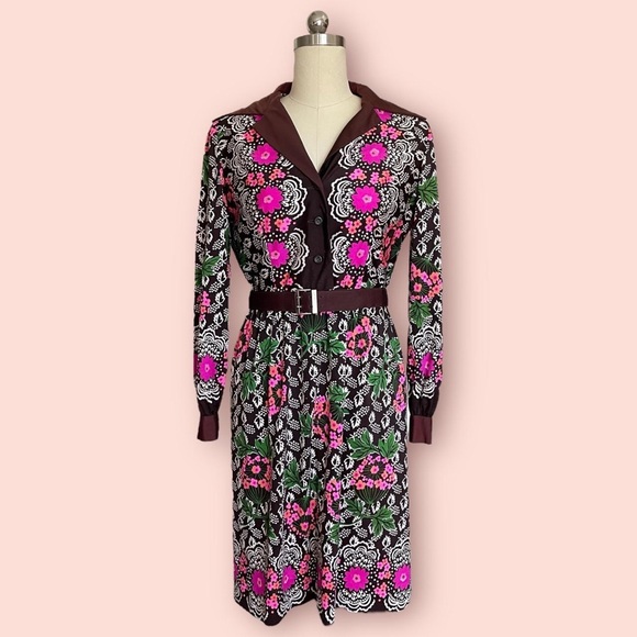 Oscar de la Renta Dresses & Skirts - Vintage Oscar De La Renta 70s Patterned Dress